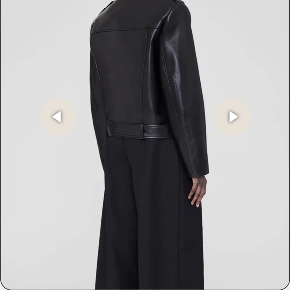 Anine Bing Black Leather Double-Breasted Jacket - Picture 2 of 7